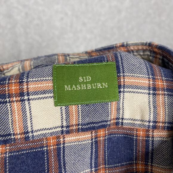 Sid Mashburn Shirt Mens S Blue White Plaid Long Sleeve Button Up - Picture 7 of 8